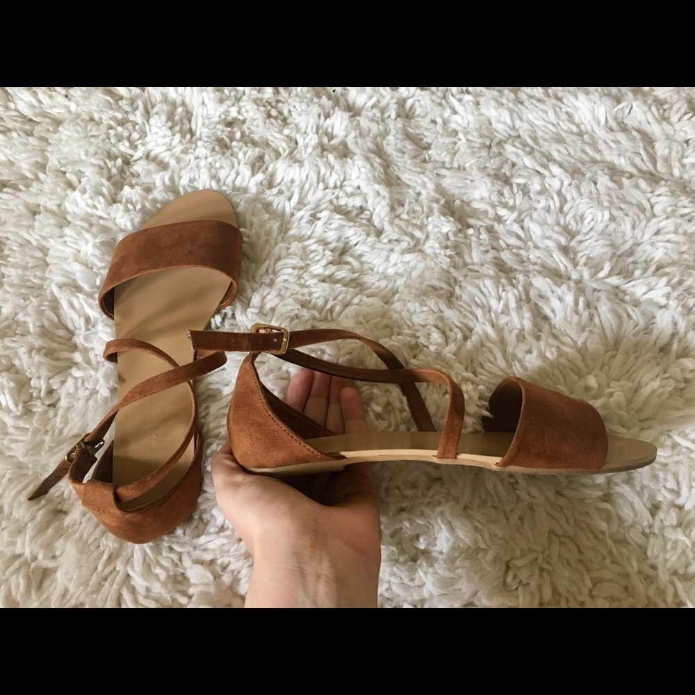 Brown Faux Suede Sandals